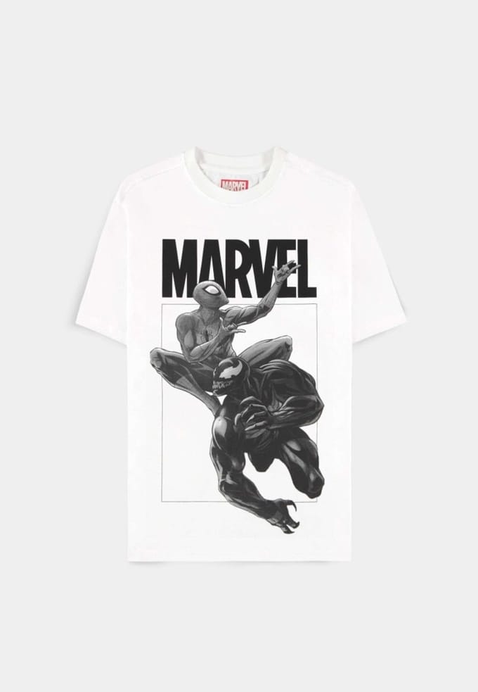 Marvel SpiderMan - Venom Heren Tshirt - 2XL - Wit