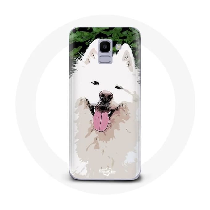 Coque pour Samsung Galaxy A8 2018 Samoyède Blanc Race de chiens