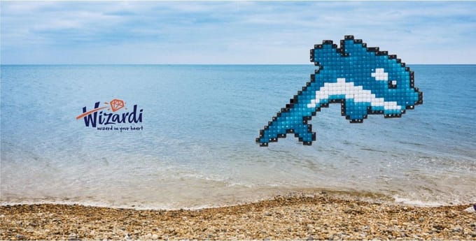 Diamond painting Wenskaart Dolphin