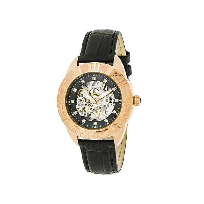 Keizerin Godiva automatisch MOP horloge met leren band
