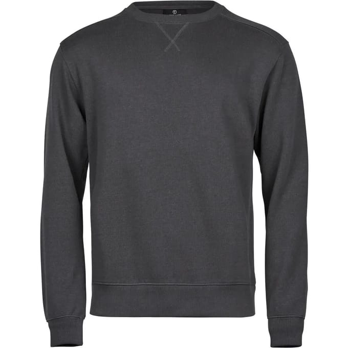 Tee Jays - Ribbed Interlock Crew Neck - Dark Grey (Solid) - S