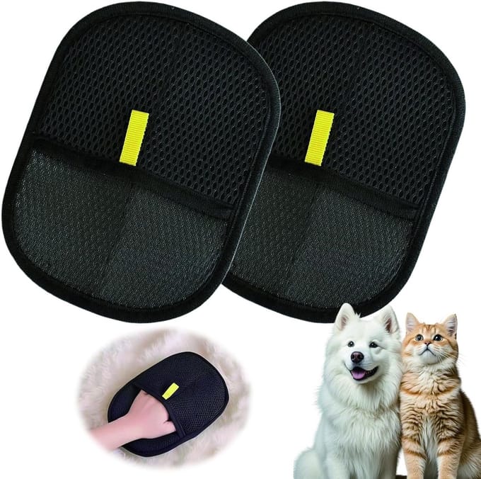 Solidchoice - Set van 2 Dierenhaarverwijderaar Handschoenen voor Honden en Katten