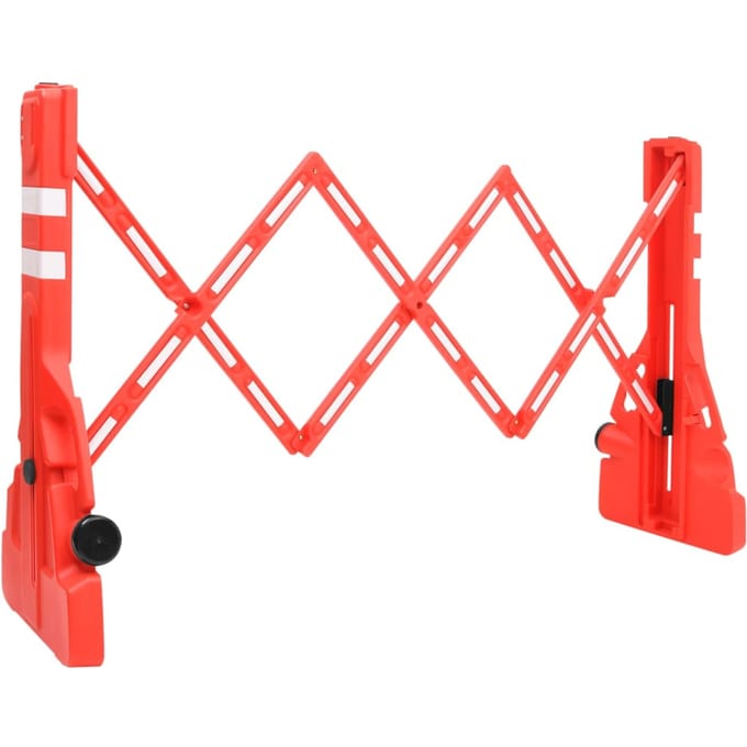 vidaXL - Verkeersbarrières - inklapbaar - 210x50x105 - cm - rood