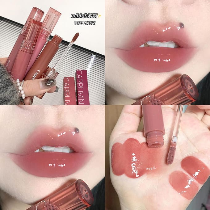 6 Kleuren Sap Gelei Lipgloss Langdurige Hydraterende Lippenstift Spiegelglans Lippenstift Lip Make-up Cosmetica pink