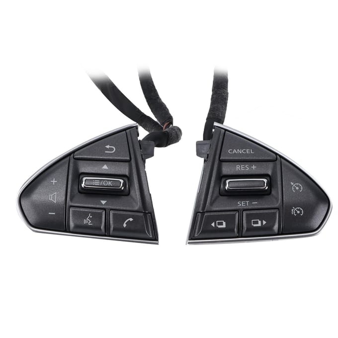 Bouton de commande d'interrupteur de volant multifonctionnel Peinture mate Remplacement pour Nissan Bluebird Sylphy 2016‑2019 black