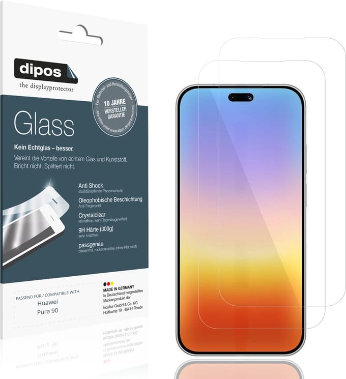 dipos – 2x Pantserfolie geschikt voor Huawei Pura 90 | 9H Screenprotector