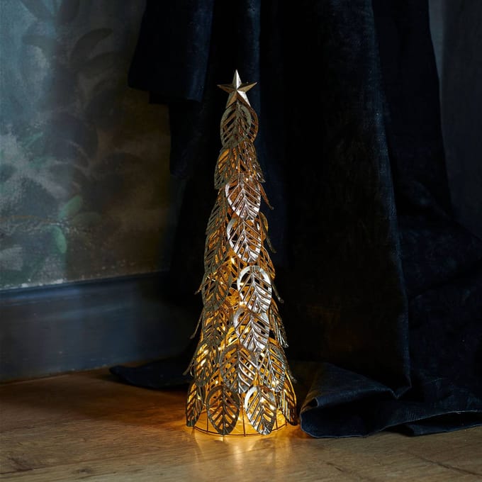 Sirius LED decoratieve boom Kirstine, goud, hoogte 43 cm