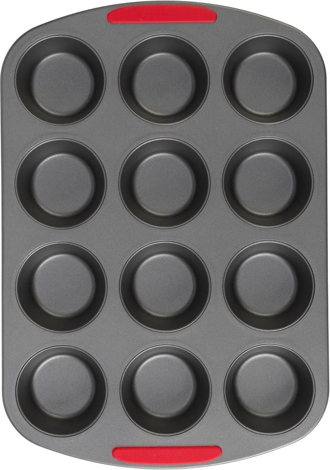 12-Cup Antiaanbak Muffinvorm met Siliconen Handgrepen voor Cupcakes