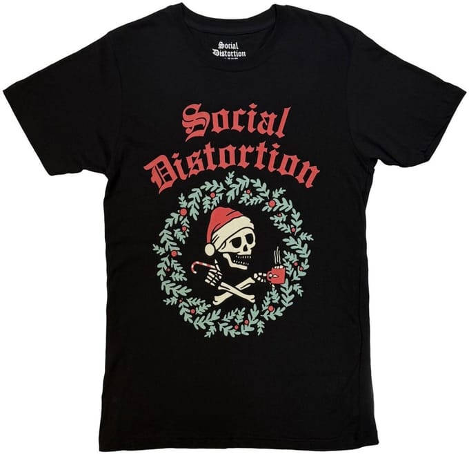 Social Distortion - Wreath Heren Tshirt - S - Zwart