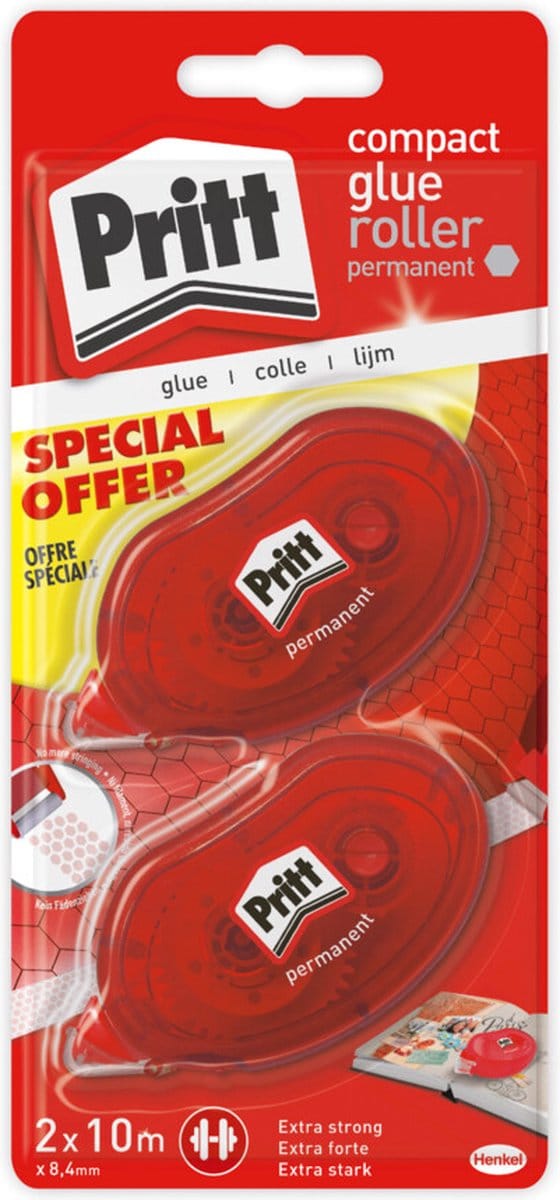 Pritt Lijmroller Permanent - 10 x 10 meter - Voordeelverpakking