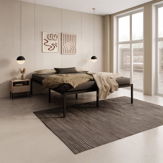 Meubella - Tweepersoonsbed Justin - Zwart - 160x200