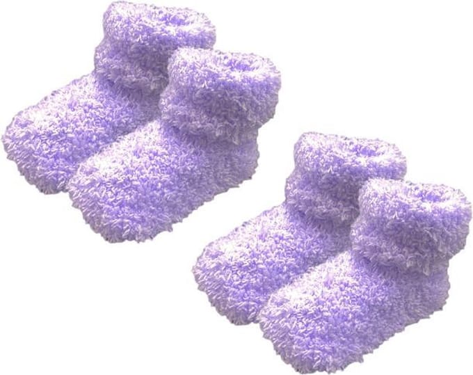2 paar Meisjes Babysokken - One size - Paars