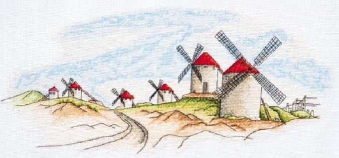BORDUURPAKKET WINDMILLS - WINDMOLENS - ABRIS ART 39 х 18 cm