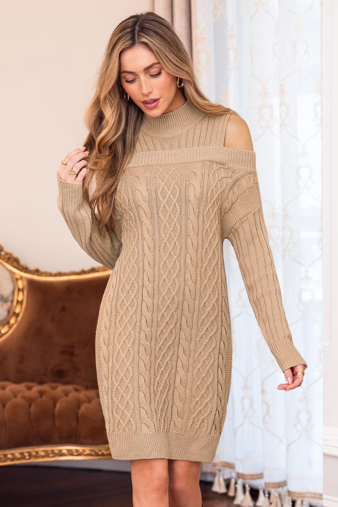 Big Crush Khaki Trui Jurk