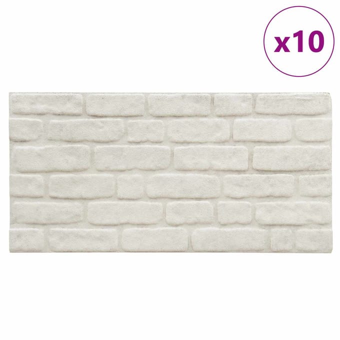 vidaXL - Wandpanelen - 10 - st - 100 - x - 50 - cm - Wit - EPS-schuim