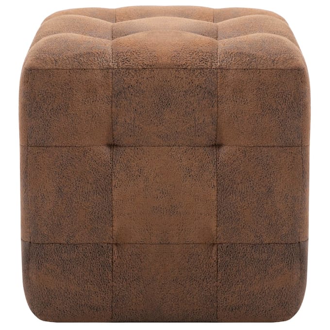 vidaXL - Poef - 2 - st - 30x30x30 - cm - kunstsuède - bruin