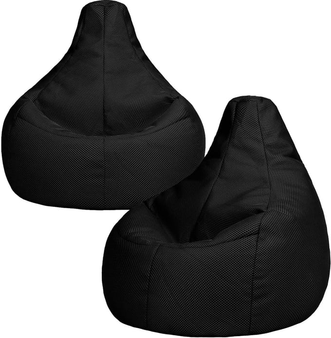 icon - Gaming Zitzak Fauteuil - Set van 2 - Techmesh - Zwart