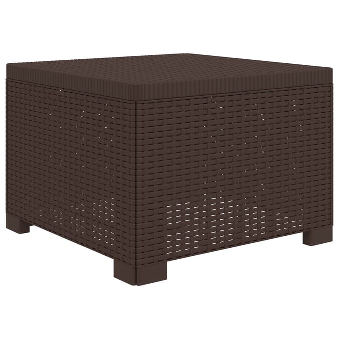vidaXL - Eén-zits - Tuin - Sofa - met - Kussen - Rieten - Look - PP - Bruin