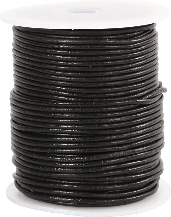 Leerkoord, dikte 2 mm, zwart, 50 m/ 1 rol
