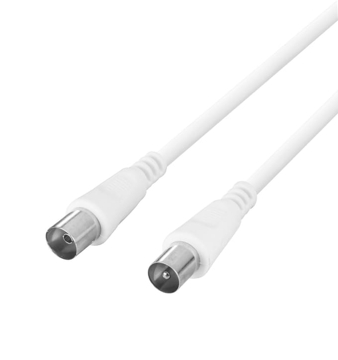 DELTACO AN-105, Antennekabel, 75 Ohm, vergulde aansluitingen, 5m, wit