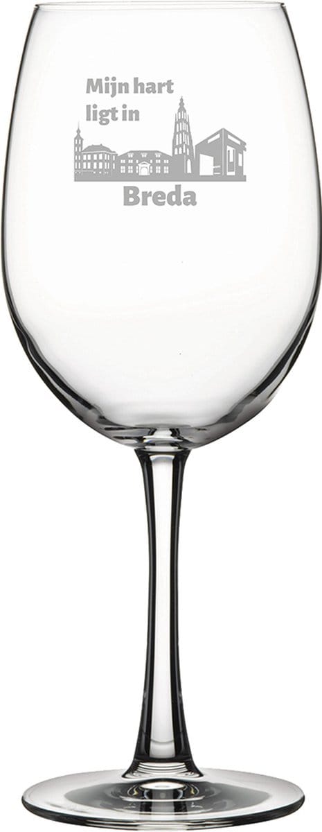 Gegraveerde Rode wijnglas 58cl Breda