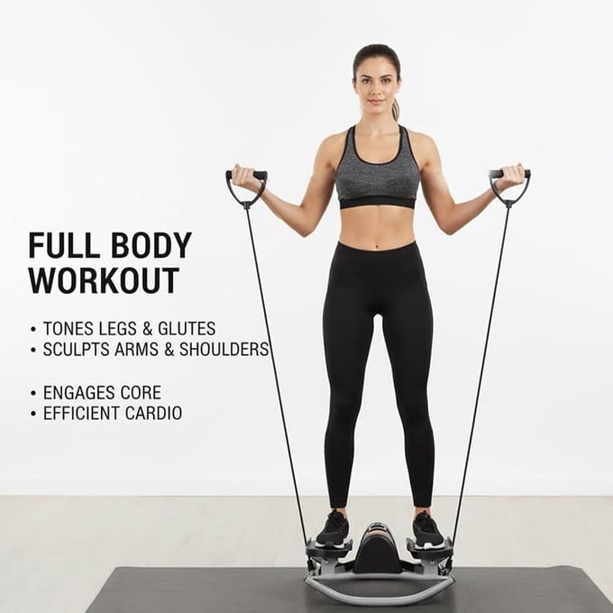 Stepper Machine - Compacte Trainer - Thuis Fitness - Stille Hydraulische Technologie - 632 kg - Zwart