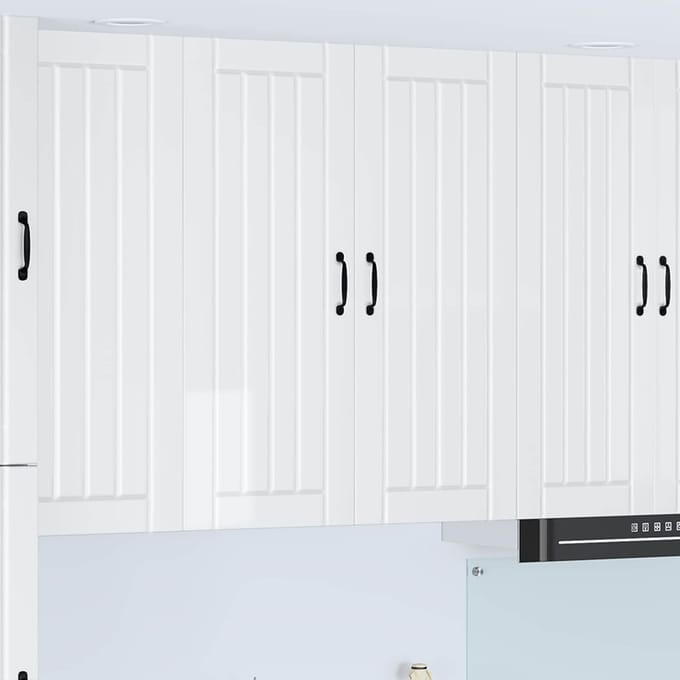 vidaXL - Wandkast - LUCCA - Hoogglans - Wit - 80 - x - 31 - x - 100 - cm - Bewerkt - hout