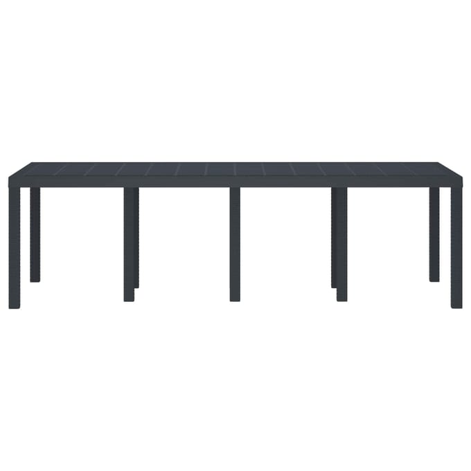 vidaXL Tuinstafel Antraciet 250 x 100 x 73 cm poly rattan