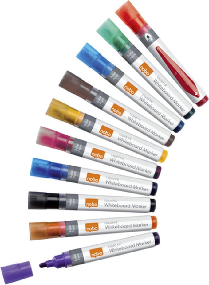 Whiteboardmarker nobo liquid rond ass 3mm | 12 stuks
