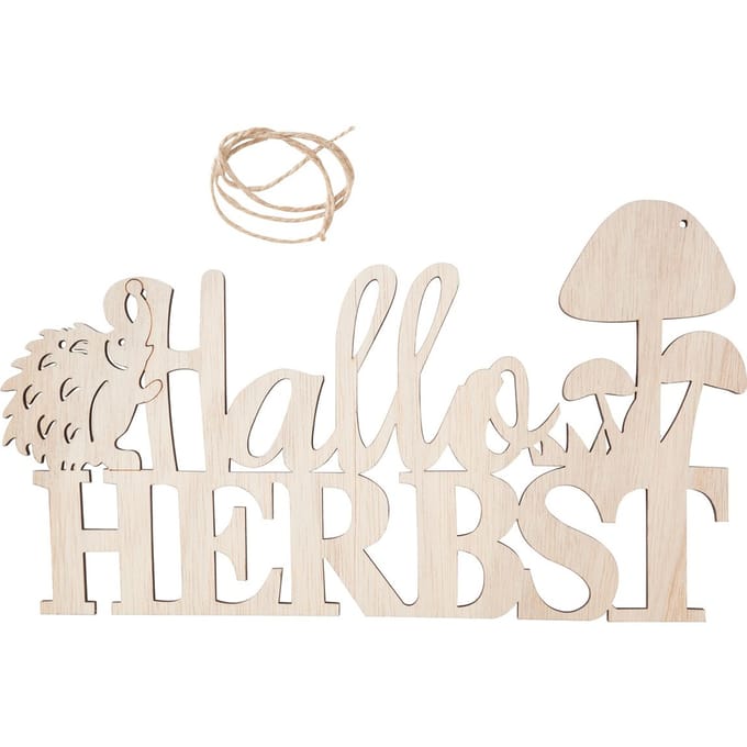 VBS Houten bord "Hallo Herbst"