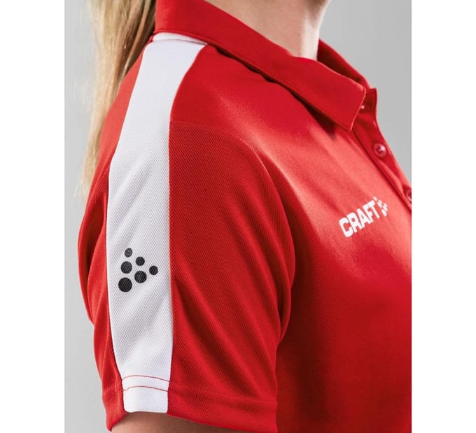 Craft Progress Polo Pique dames Sportpolo - Maat S  - Vrouwen - rood/wit