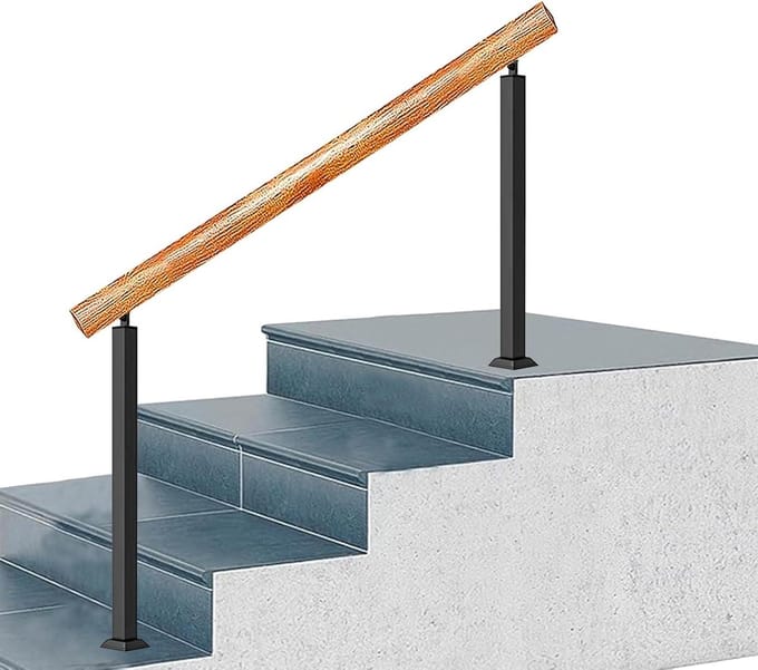 Trapleuning - Veiligheidshangrail - Veilig Traplopen - Verstelbare Hoek - 85 cm Hoogte - Zwart