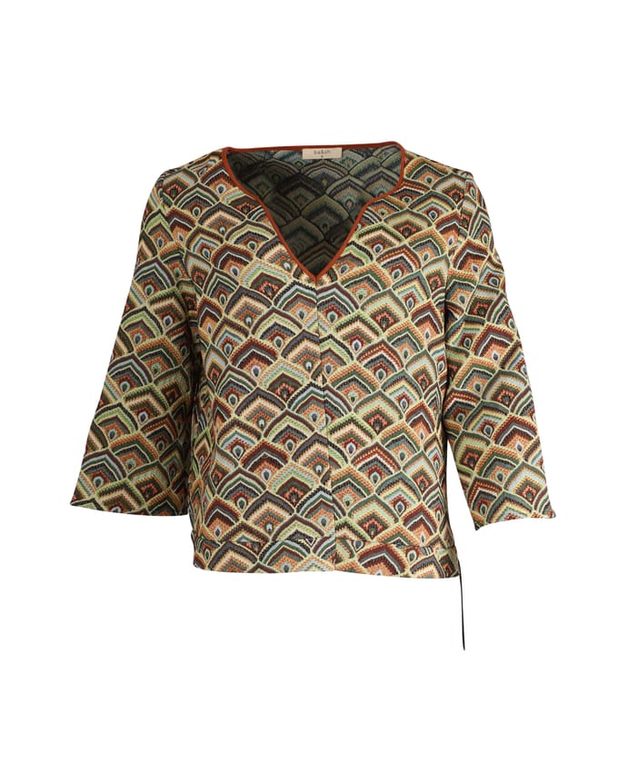 Ba&Sh V-hals top met driekwartmouwen en abstract design in veelkleurig katoen
