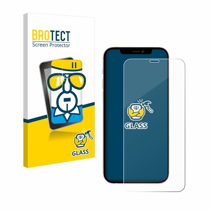 BROTECT - Glas Screenprotector voor Apple iPhone 12 / 12 Pro - Gehard Beschermglas 9H