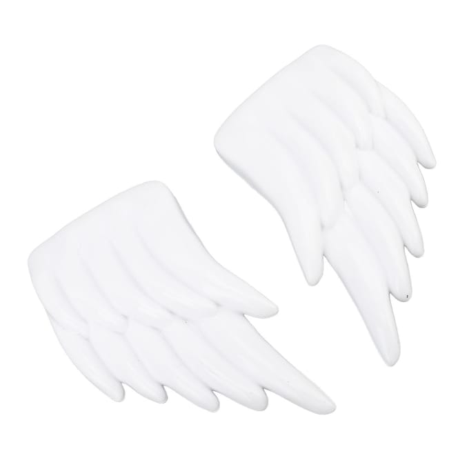 2 Paar Schoenvleugels Wit ABS Wasbaar met Gesp Vleugel Schoenaanhangsel Accessoire voor Decoratie white