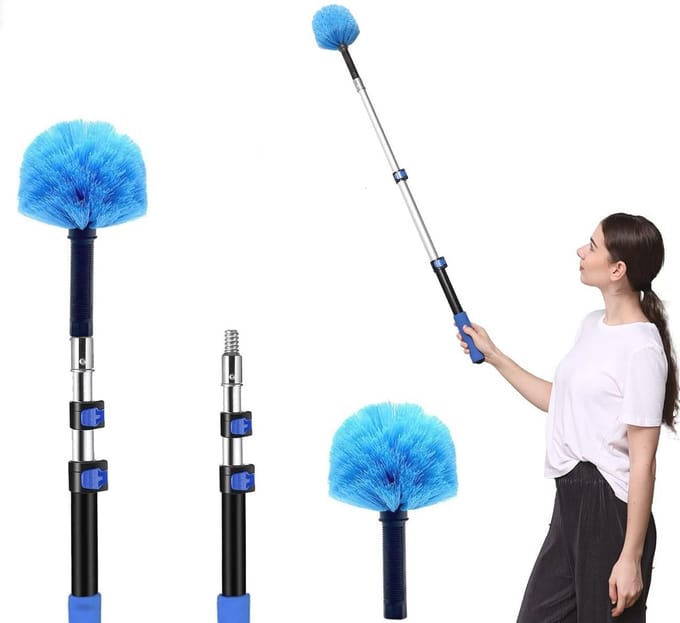 Spinweb Stofdoek met Verlengpaal - 10 Voet, Set van 2 voor Binnen en Buiten