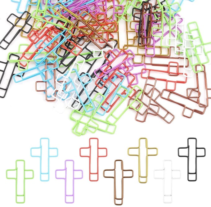 NTHProducts - Paper Clips - Cross Shape - Multicolour - 100 Stuks - Voor Documenten - Ideaal voor School en Kantoor