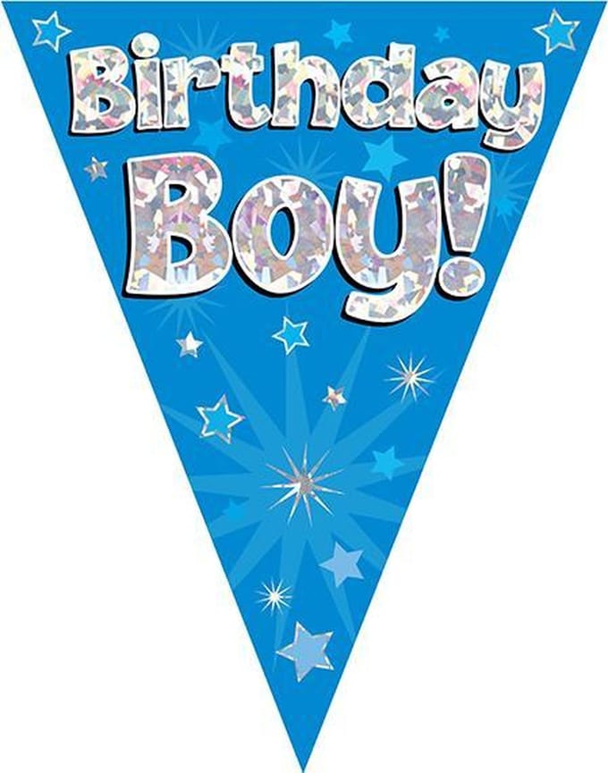Oaktree - Vlaggenlijn Blauw Birthday Boy (4 meter)