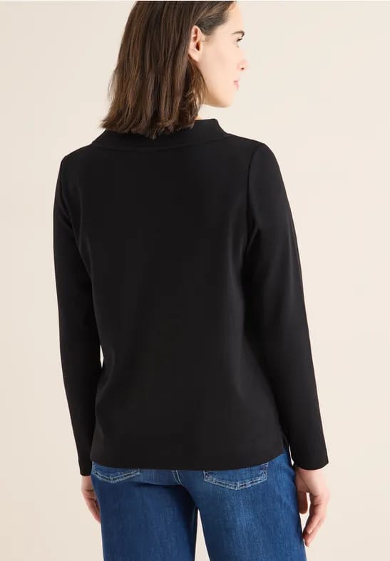 Shirt met trechtervormige hals in effen kleur