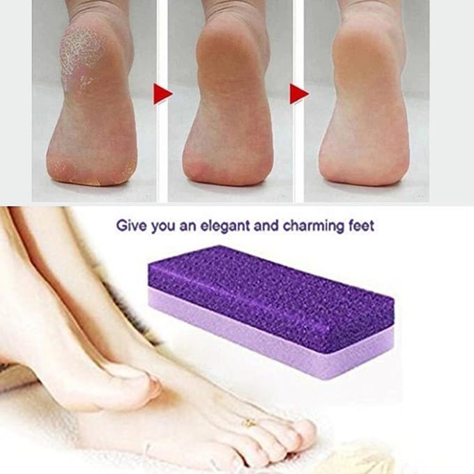 2 in 1 Pumice Stone Foot Stone Hard Skin Callus Remover Pedicure Tools for Feet paars