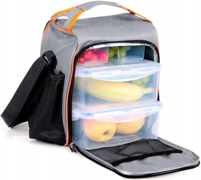 Promis TL09 Serie - Koeltas - 9 Liter - Grijs - Inclusief Voedselcontainers
