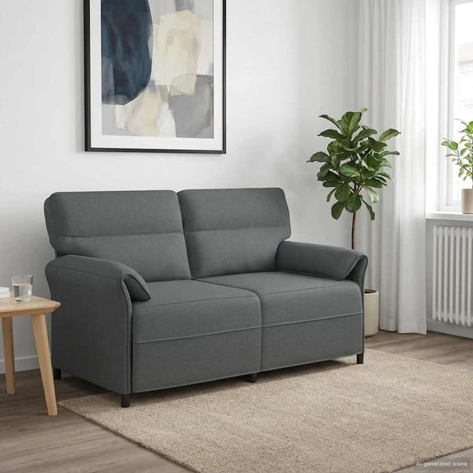 vidaXL - Bank - 100% - polyester - metalen - frame - MDF, - Multiplex