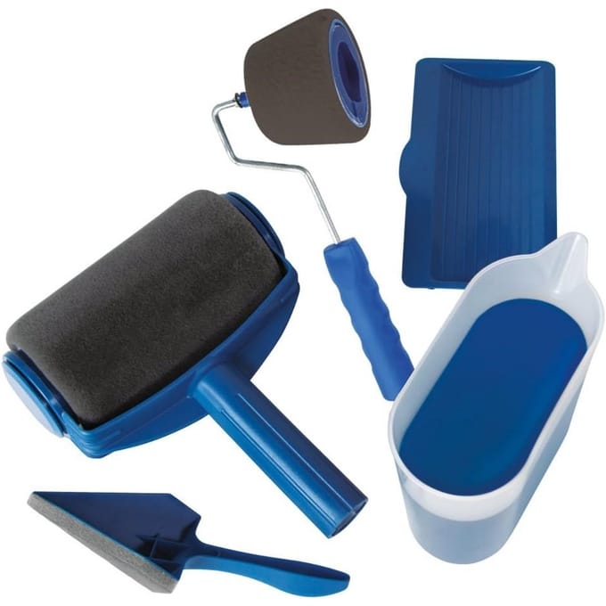GELLDG Verfkwast - Renovatieverfroller - Professionele Roller - Universele Roller - Blauw - Set van 5