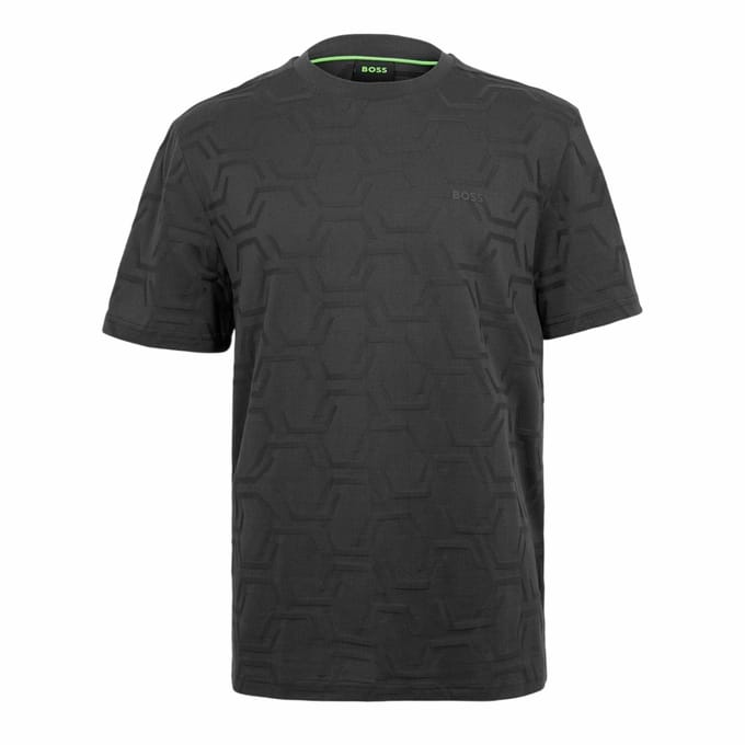 Boss Heren HexaQuilt Regular T-Shirt (Donkerblauw)