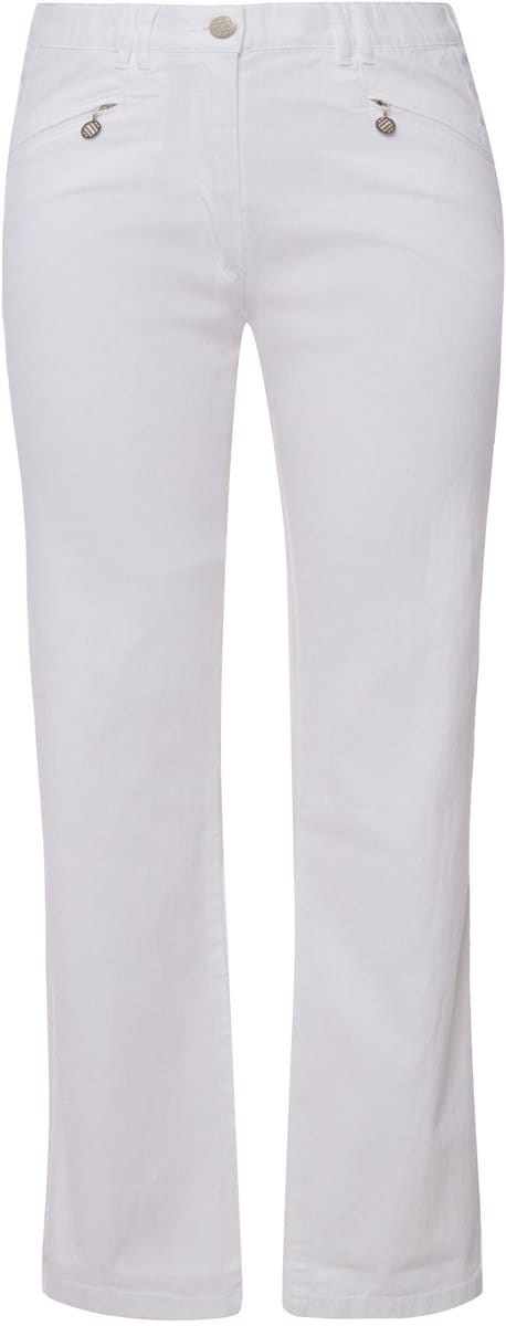 Ulla Popken - Dames - Zomerbroek Mony comfortabel licht ritszakken stretch - Sneeuwwit - Maat 29
