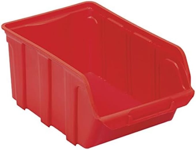 Stapelbare bak - Opbergbak - Composteren en afval - Levensmiddelgeschikt - 33 cm lengte - Rood
