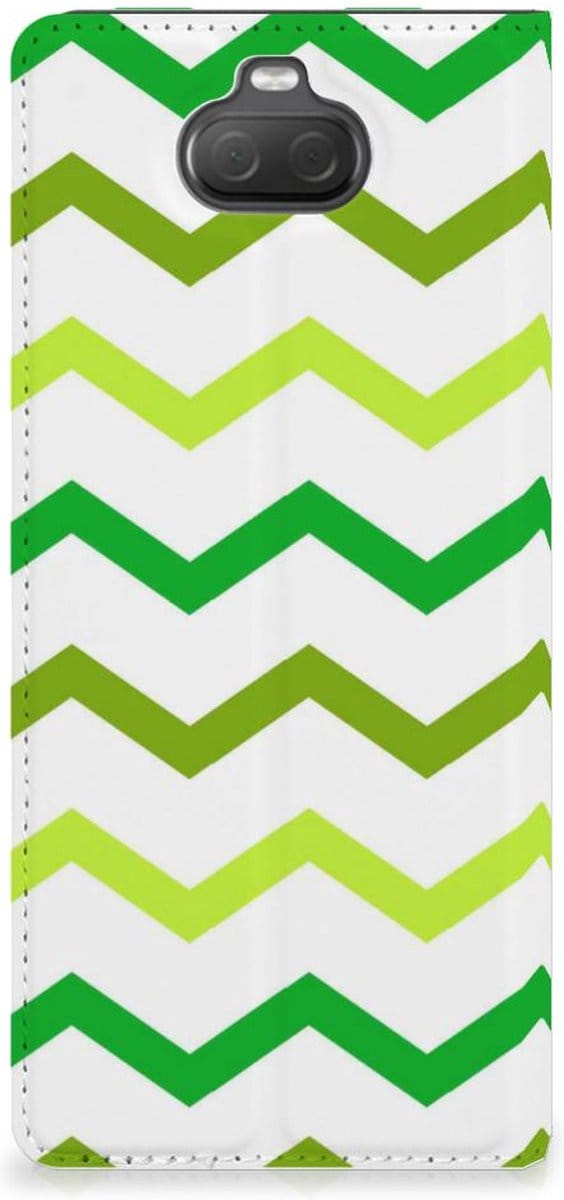 Sony Xperia 10 Hoesje met Magneet Zigzag Groen