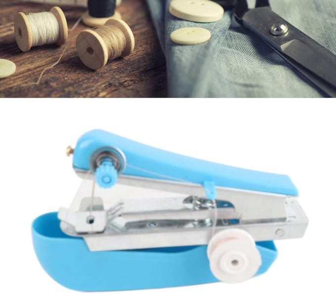 Mini Naaimachine - Draagbaar Elektrisch - Kleding Repareren - Compact Ontwerp - 11x7x4 cm - Zwart