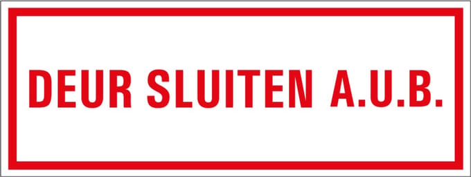 Deur sluiten aub tekststicker 400 x 150 mm