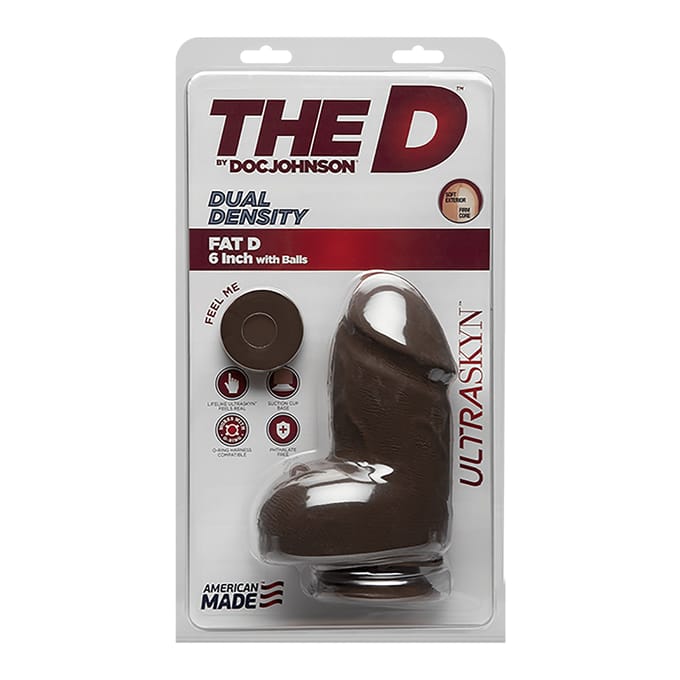 Doc Johnson Fat D - Realistische ULTRASKYN Dildo met Ballen - 15 cm brown